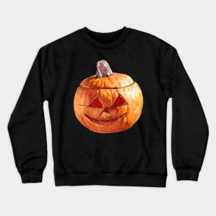 Watercolor Smiling Carved Pumpkin Crewneck Sweatshirt